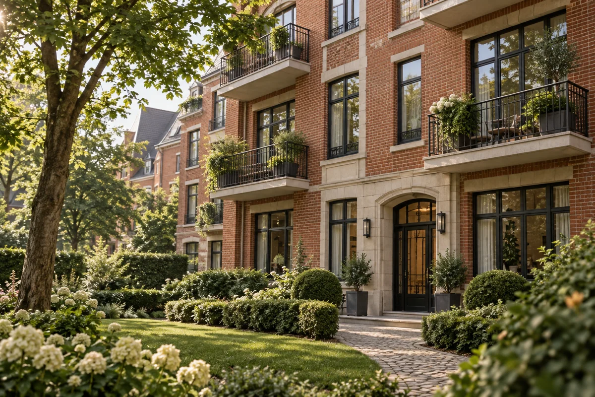 Immeuble résidentiel belge et espaces communs